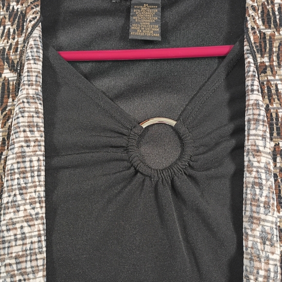 Susan Lawrence Black With Leopard Print Blouse - Picture 2 of 6